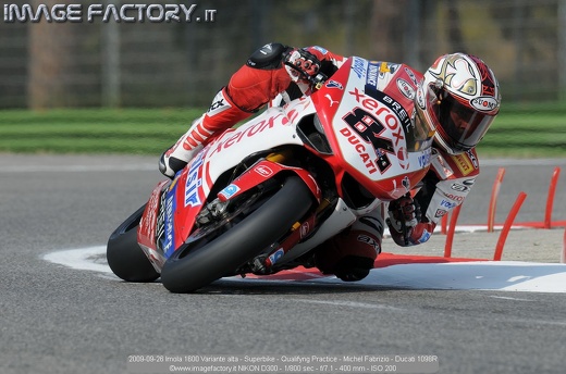 2009-09-26 Imola 1600 Variante alta - Superbike - Qualifyng Practice - Michel Fabrizio - Ducati 1098R